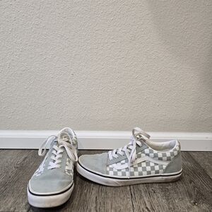 Vans Checkered Sneakers in Blue and White